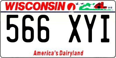 WI license plate 566XYI