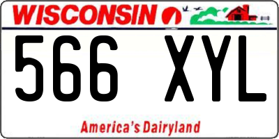 WI license plate 566XYL
