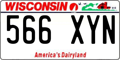WI license plate 566XYN