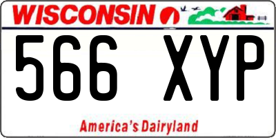 WI license plate 566XYP
