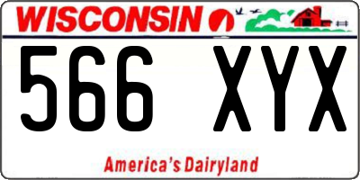 WI license plate 566XYX