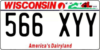 WI license plate 566XYY