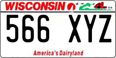 WI license plate 566XYZ