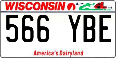 WI license plate 566YBE