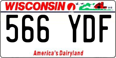 WI license plate 566YDF