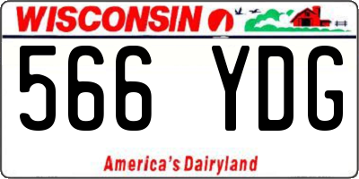 WI license plate 566YDG