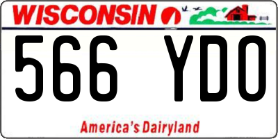 WI license plate 566YDO