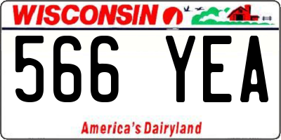 WI license plate 566YEA