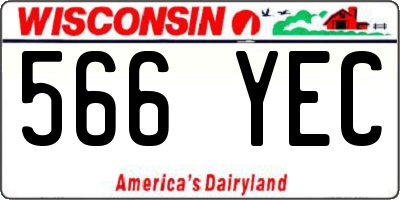 WI license plate 566YEC