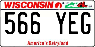 WI license plate 566YEG