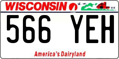 WI license plate 566YEH