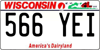 WI license plate 566YEI