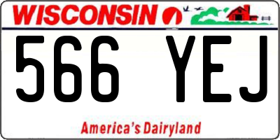 WI license plate 566YEJ
