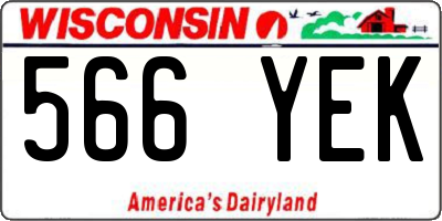 WI license plate 566YEK