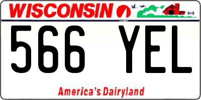 WI license plate 566YEL
