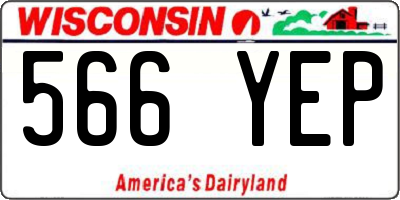 WI license plate 566YEP