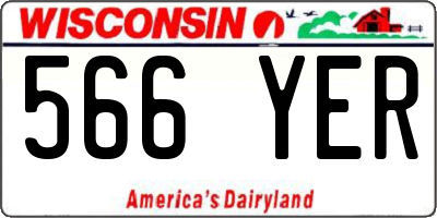 WI license plate 566YER