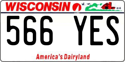 WI license plate 566YES