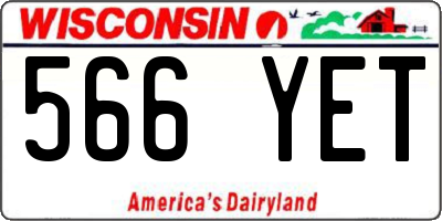 WI license plate 566YET