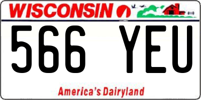 WI license plate 566YEU