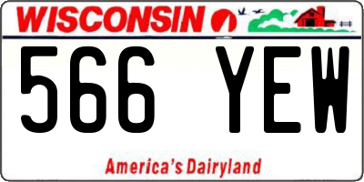 WI license plate 566YEW