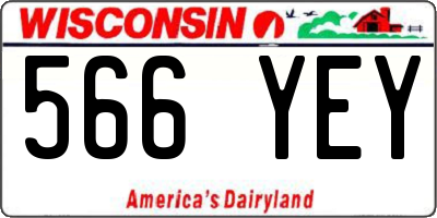 WI license plate 566YEY
