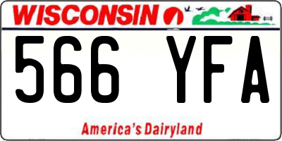 WI license plate 566YFA