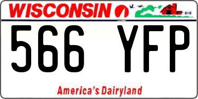 WI license plate 566YFP