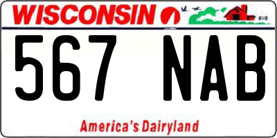 WI license plate 567NAB