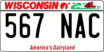 WI license plate 567NAC