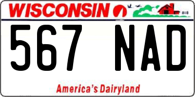WI license plate 567NAD
