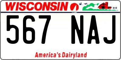 WI license plate 567NAJ