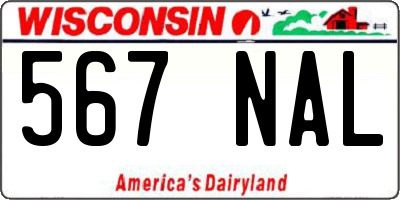 WI license plate 567NAL