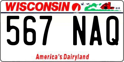 WI license plate 567NAQ