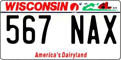 WI license plate 567NAX