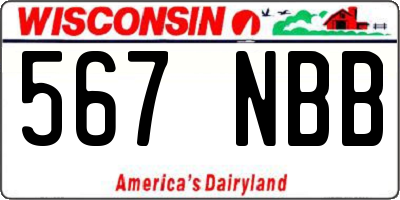 WI license plate 567NBB