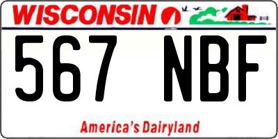 WI license plate 567NBF