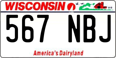 WI license plate 567NBJ