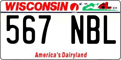 WI license plate 567NBL