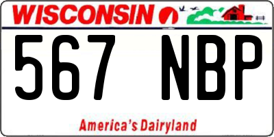 WI license plate 567NBP