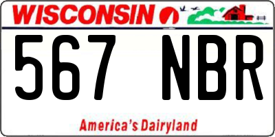 WI license plate 567NBR