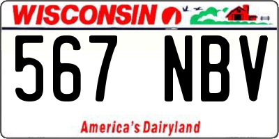 WI license plate 567NBV