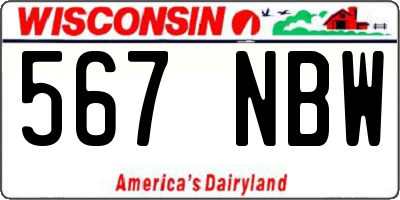 WI license plate 567NBW