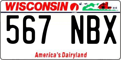 WI license plate 567NBX