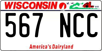 WI license plate 567NCC