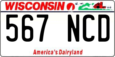 WI license plate 567NCD