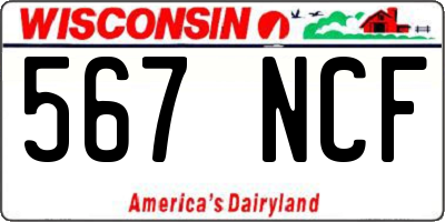 WI license plate 567NCF