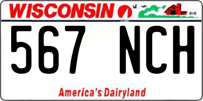 WI license plate 567NCH