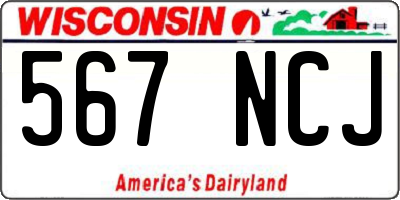 WI license plate 567NCJ