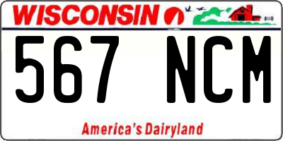 WI license plate 567NCM